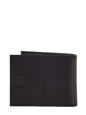 CALVIN Portefeuille compact en cuir NOIR - Portefeuilles Homme
