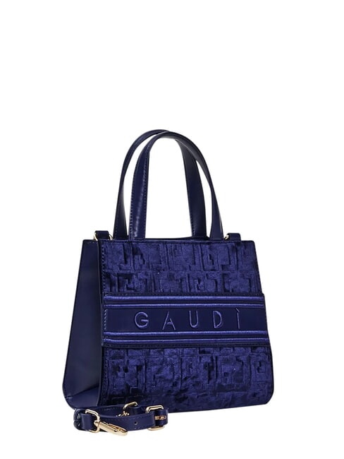 ADA VELUR S Petit sac avec empi&egrave;cements en velours bleu - Sacs pour Femme