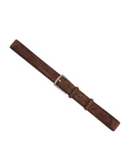 GAUD&Igrave; BASIC Ceinture en cuir, avec logo en relief marron fonc&eacute; - Ceintures - 2