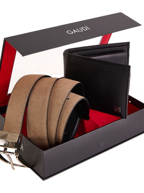 GIFT BOX trousse de ceinture et de portefeuille black/sand - Ceintures