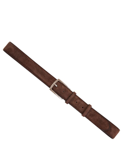 BASIC Ceinture en cuir, avec logo en relief marron fonc&eacute; - Ceintures