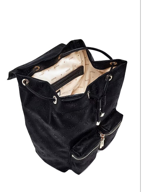 MANHATTAN 2 Sac &agrave; dos logo noir - Sacs pour Femme