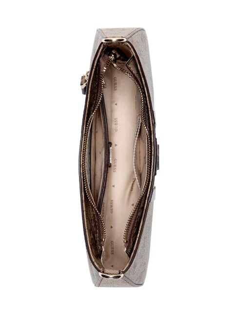 NOELLE 2 TOP sac bandouli&egrave;re logo latte / marron - Sacs pour Femme