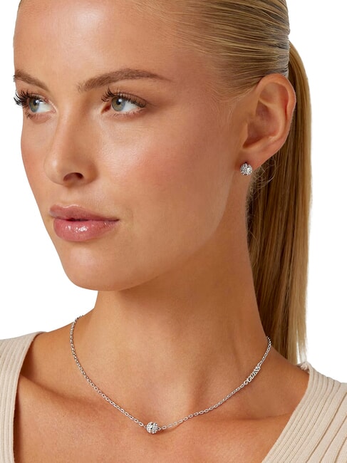 CALYPSO Collier en or jaune, application de cristal ARGENT - Colliers