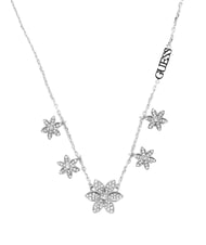 GUESS WHITE LOTUS Collier en argent, motif de lotus multiple ARGENT - Colliers - 2