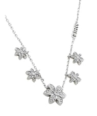 GUESS WHITE LOTUS Collier en argent, motif de lotus multiple ARGENT - Colliers - 3