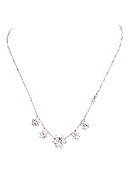 WHITE LOTUS Collier en argent, motif de lotus multiple ARGENT - Colliers