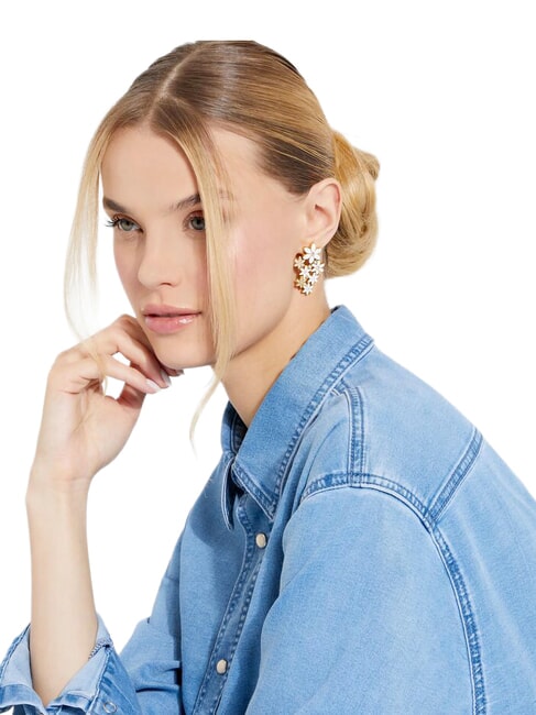 WHITE LOTUS Boucles d'oreilles en or, motif lotus or - Boucles d'oreilles