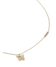 GUESS CHRYSALIS Collier, pendentif orn&eacute; de cristaux, motif papillon or jaune - Colliers - 2