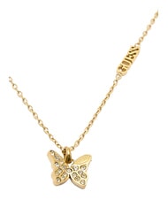 GUESS CHRYSALIS Collier, pendentif orn&eacute; de cristaux, motif papillon or jaune - Colliers - 3