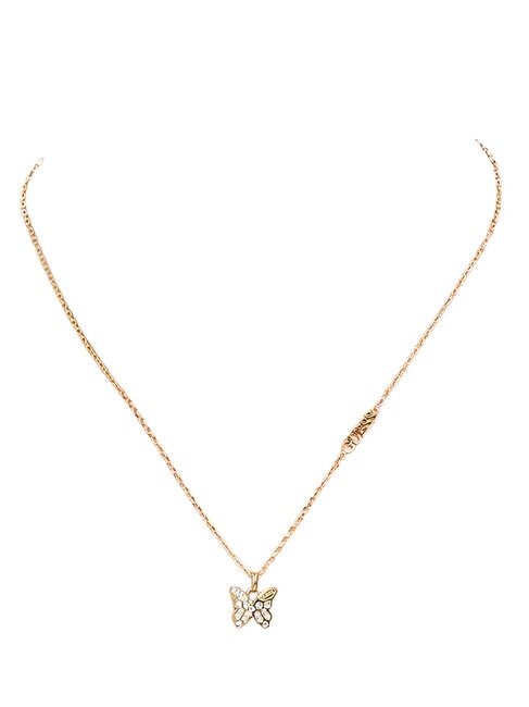 CHRYSALIS Collier, pendentif orn&eacute; de cristaux, motif papillon or jaune - Colliers