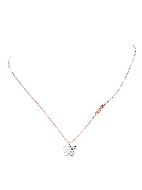 CHRYSALIS Collier, pendentif orn&eacute; de cristaux, motif papillon ARGENT - Colliers