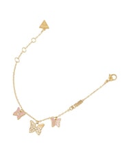 GUESS CHRYSALIS Bracelet &agrave; plusieurs breloques, motif papillon jaune dor&eacute;/rose clair - Bracelets - 3