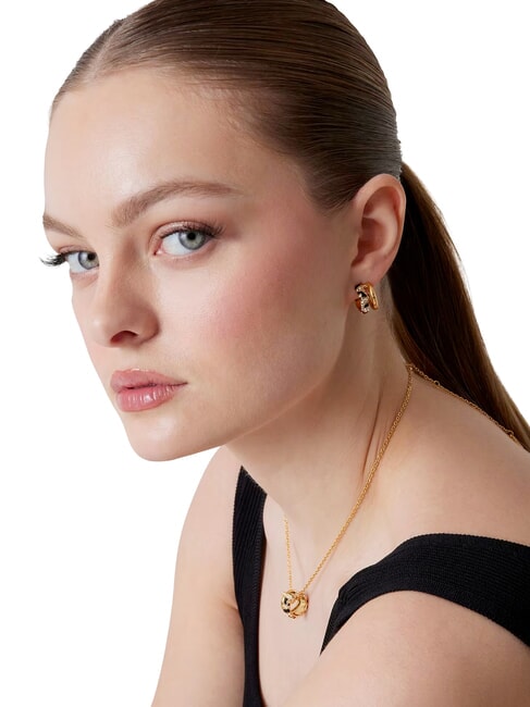 FABULOUS ME Boucles d'oreilles avec gravure Guess or jaune/noir - Boucles d'oreilles