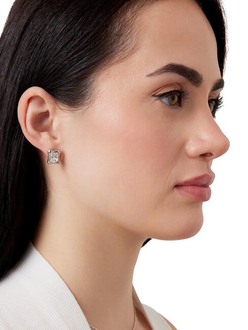 BAMBOO Boucles d'oreilles argent&eacute;es, mod&egrave;le carr&eacute; ARGENT - Boucles d'oreilles