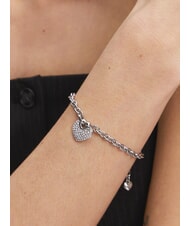 GUESS CRAZY IN LOVE Bracelet en argent, breloque en forme de c&oelig;ur ARGENT - Bracelets - 2
