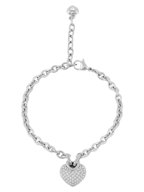 CRAZY IN LOVE Bracelet en argent, breloque en forme de c&oelig;ur ARGENT - Bracelets