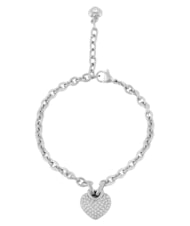GUESS CRAZY IN LOVE Bracelet en argent, breloque en forme de c&oelig;ur ARGENT - Bracelets - 4
