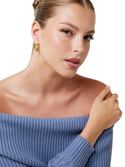 BERBERA Boucles d'oreilles en or jaune, mod&egrave;le c&oelig;ur or jaune - Boucles d'oreilles