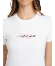 GUESS JEANS SS CN SLIM T-shirt &agrave; manches courtes blanc pur - T-shirt - 3
