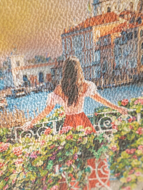 YESBAG Pochette avec bandouli&egrave;re en m&eacute;tal canal fleuri - Sacs pour Femme