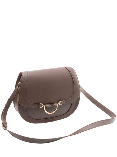 OVAL T Sac bandouli&egrave;re moyen &agrave; rabat chocolat - Sacs pour Femme