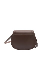 BORBONESE OVAL T Sac bandouli&egrave;re moyen &agrave; rabat chocolat - Sacs pour Femme - 4