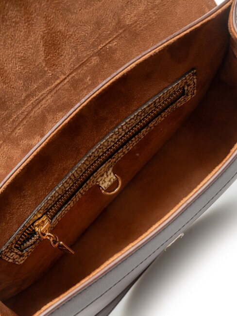 OVAL T Sac bandouli&egrave;re moyen &agrave; rabat chocolat - Sacs pour Femme