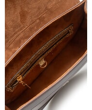 BORBONESE OVAL T Sac bandouli&egrave;re moyen &agrave; rabat chocolat - Sacs pour Femme - 6