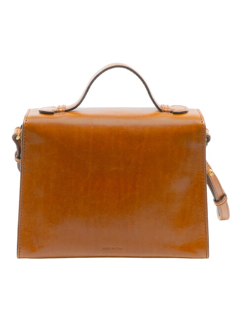 IRENE Sac bandouli&egrave;re en cuir Cognac / or - Sacs pour Femme