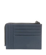 PIQUADRO CORNER SPECIALE GOMMATO Porte-carte Zip bleu - Portefeuilles Homme - 2