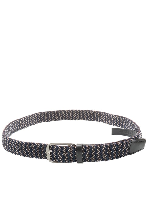 CINTURE COLL.109 ceinture &eacute;lastique tress&eacute;e noir / bleu - Ceintures