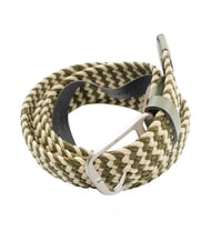 PIQUADRO CINTURE COLL.109 ceinture &eacute;lastique tress&eacute;e VERT / BEIGE - Ceintures - 4