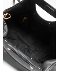 BORBONESE VIS-A-VIS Sac &agrave; main en cuir, avec bandouli&egrave;re Noir - Sacs pour Femme - 5