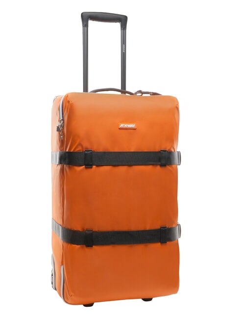 BLOSSAC  Chariot &eacute;tanche moyen orange brun&acirc;tre noir - Valises Semi-rigides
