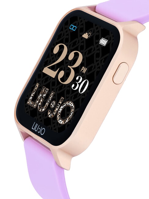 VOICE ENERGY Montre connect&eacute;e avec bo&icirc;tier en silicone et aluminium rose d'or - Montres