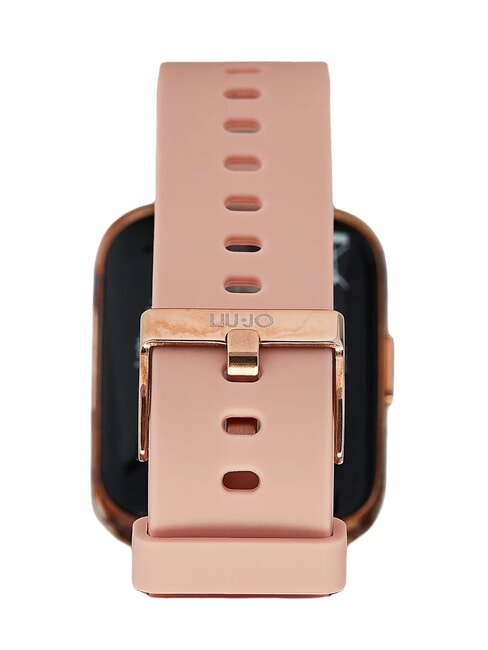 VOICE SLIM Montre connect&eacute;e avec bo&icirc;tier en silicone et acier rose d'or - Montres