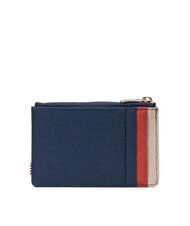 HERSCHEL OSCAR Porte-cartes plat avec zip iris noir/ocre rouge/serg&eacute; - Portefeuilles Homme - 2