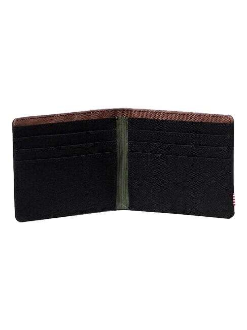 ROY Portefeuille noir/tr&egrave;fle &agrave; quatre feuilles/marron selle - Portefeuilles Homme