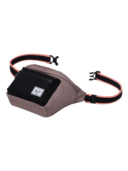 POP QUIZ Sac banane avec poche gris taupe/noir/rose coquillage - Sacs banane