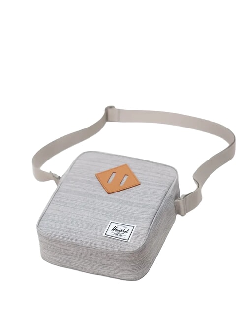 HERITAGE Petit sac &agrave; main CROSSHATCH GRIS CLAIR / RU BLANC - Sacs en Bandouli&egrave;res pour Homme