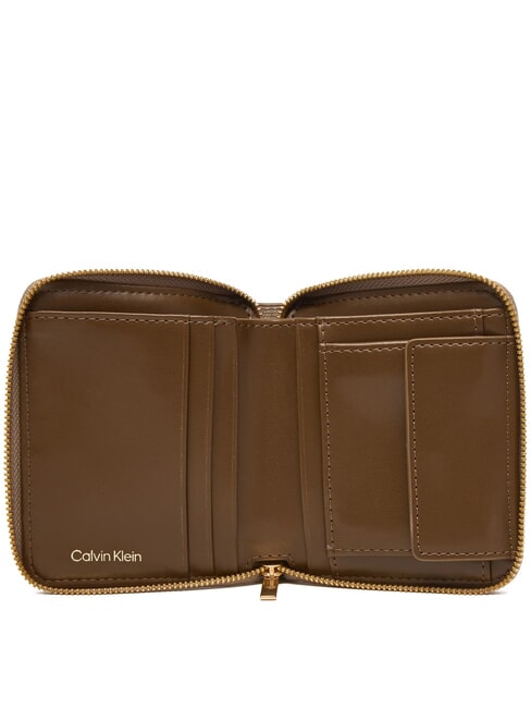 COATED EMBLEM Petit portefeuille taupe d&eacute;sert aop - Portefeuilles Femme