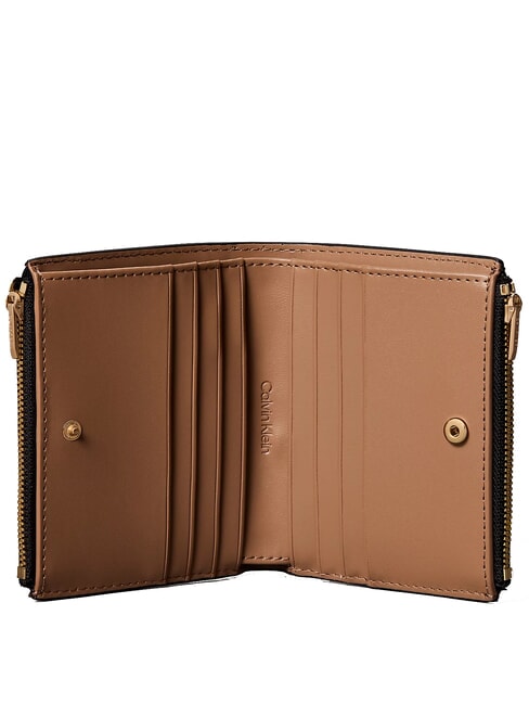 EMBOSSED LOGO Petit portefeuille noix de coco noire/grill&eacute;e - Portefeuilles Femme