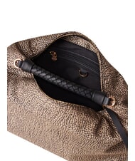 BORBONESE PLIE Sac bandouli&egrave;re Hobo OP / NATUREL / NOIR - Sacs pour Femme - 4