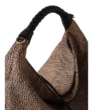 BORBONESE PLIE Sac bandouli&egrave;re Hobo OP / NATUREL / NOIR - Sacs pour Femme - 5