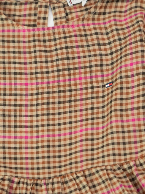 TH KIDS Robe de fille Motif berger/beige magenta - Robes pour petites filles