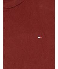 TOMMY HILFIGER PIMA Pull &agrave; col rond en cachemire m&eacute;lang&eacute; rouge fonc&eacute; - Pulls pour hommes - 2