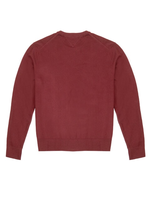 PIMA Pull &agrave; col rond en cachemire m&eacute;lang&eacute; rouge fonc&eacute; - Pulls pour hommes