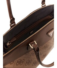 GUESS BERTA Sac &agrave; main logo latte / marron - Sacs pour Femme - 3