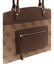 GUESS BERTA Sac &agrave; main logo latte / marron - Sacs pour Femme - 4